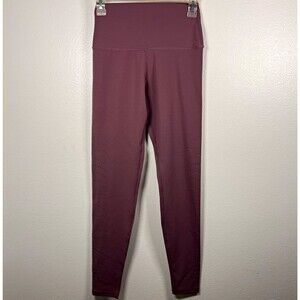 Glyder Women’s Purple Solid High Rise Stretch Ankle Leggings Logo Size S